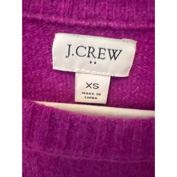 J. Crew Magenta Purple Wool Crewneck Pullover Sweater Women's Size XS Preppy - Picture 2 of 5